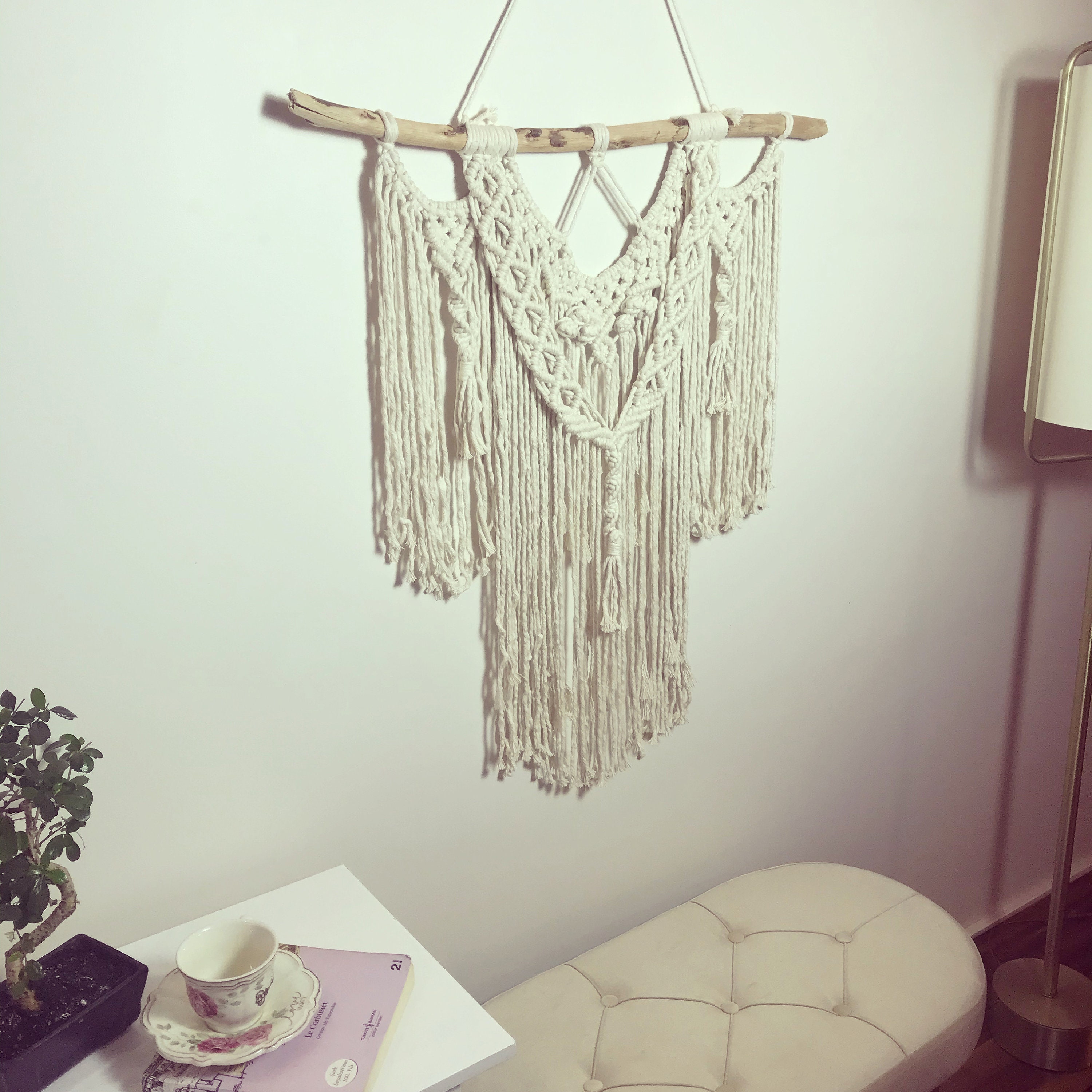 Pared macrame hecha a mano colgando boho decoración para la | Etsy