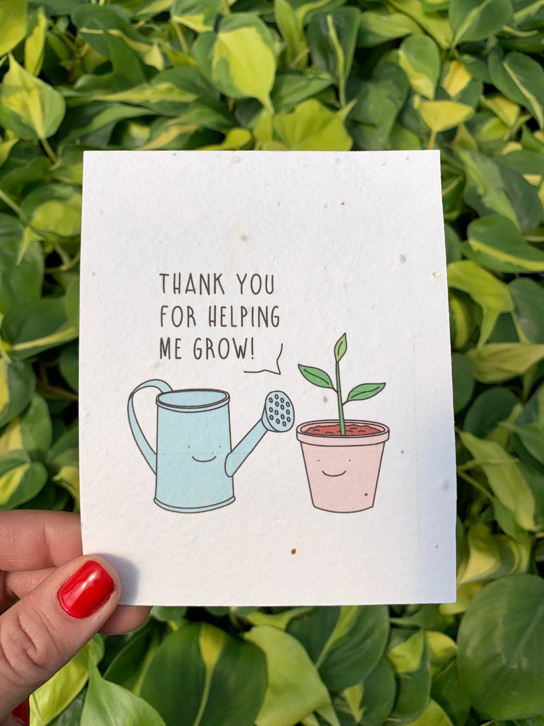 Plantable Greeting Card Thank You for Helping Me Grow Etsy New Zealand