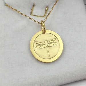 Minimalist Dragonfly Necklace, 14k Solid Gold Dragonfly Pendant, Woman&#39;s Gift, Elegant Dragonfly, Birthday Gift, Dragonfly Charm Jewelry