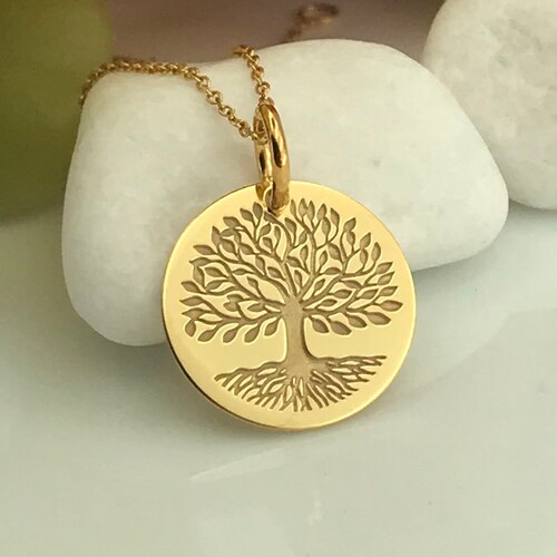 Dainty 14k Solid Gold Tree of Life 