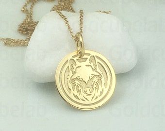 14k Yellow Gold Polished Howling Wolf Charm 23x13mm 14k Yellow Gold Polished Howling Wolf Charm 23x13mm