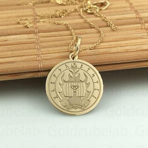 Real 14k Solid Gold Valknut Viking Necklace, Personalized Viking Ship Pendant, Pagan Scandinavian Jewelry, Celtic Viking Charm, Odin&#39;s Norse