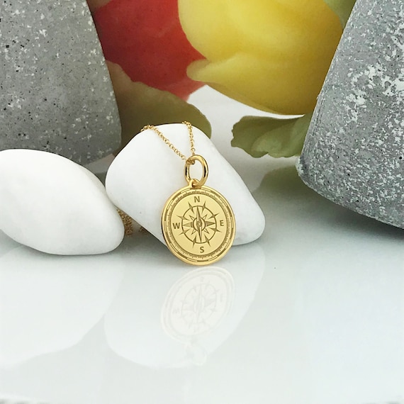 Pāua Shell Compass Necklace | Gold Mine Jewelry