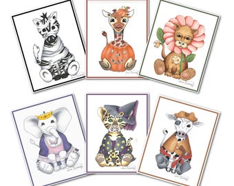 Halloween Animal Costume Party Cards: Kids' Invitations