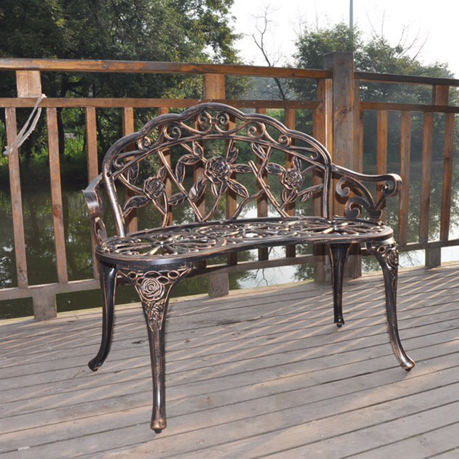 Rose Garden bench Antique bronze free shipping Etsy