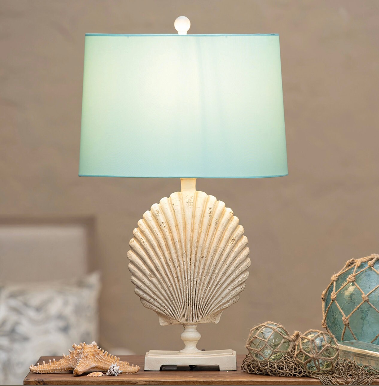 Seashell table lamp Coastal decor free next day shipping Etsy