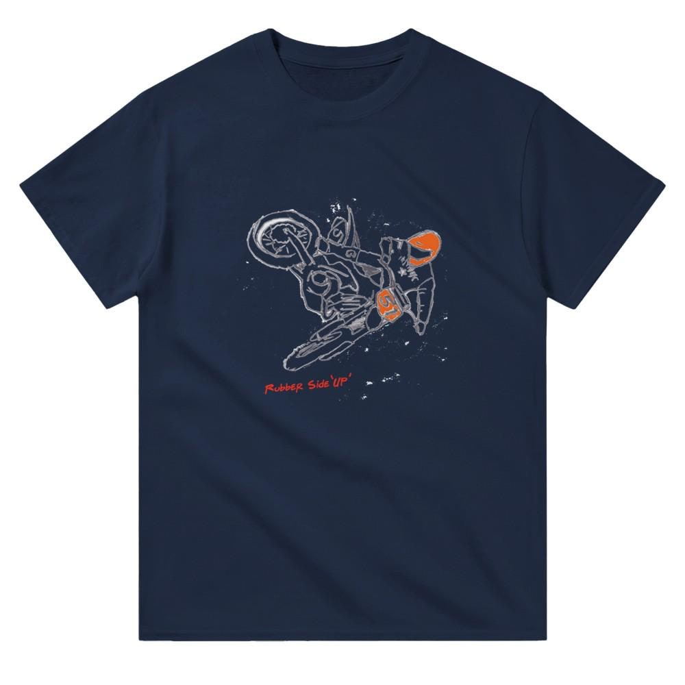 Rubber Side 'UP' - Motorbike Petrol Heads shirt - Motocross Freestyle / Offroad - worldwide delivery