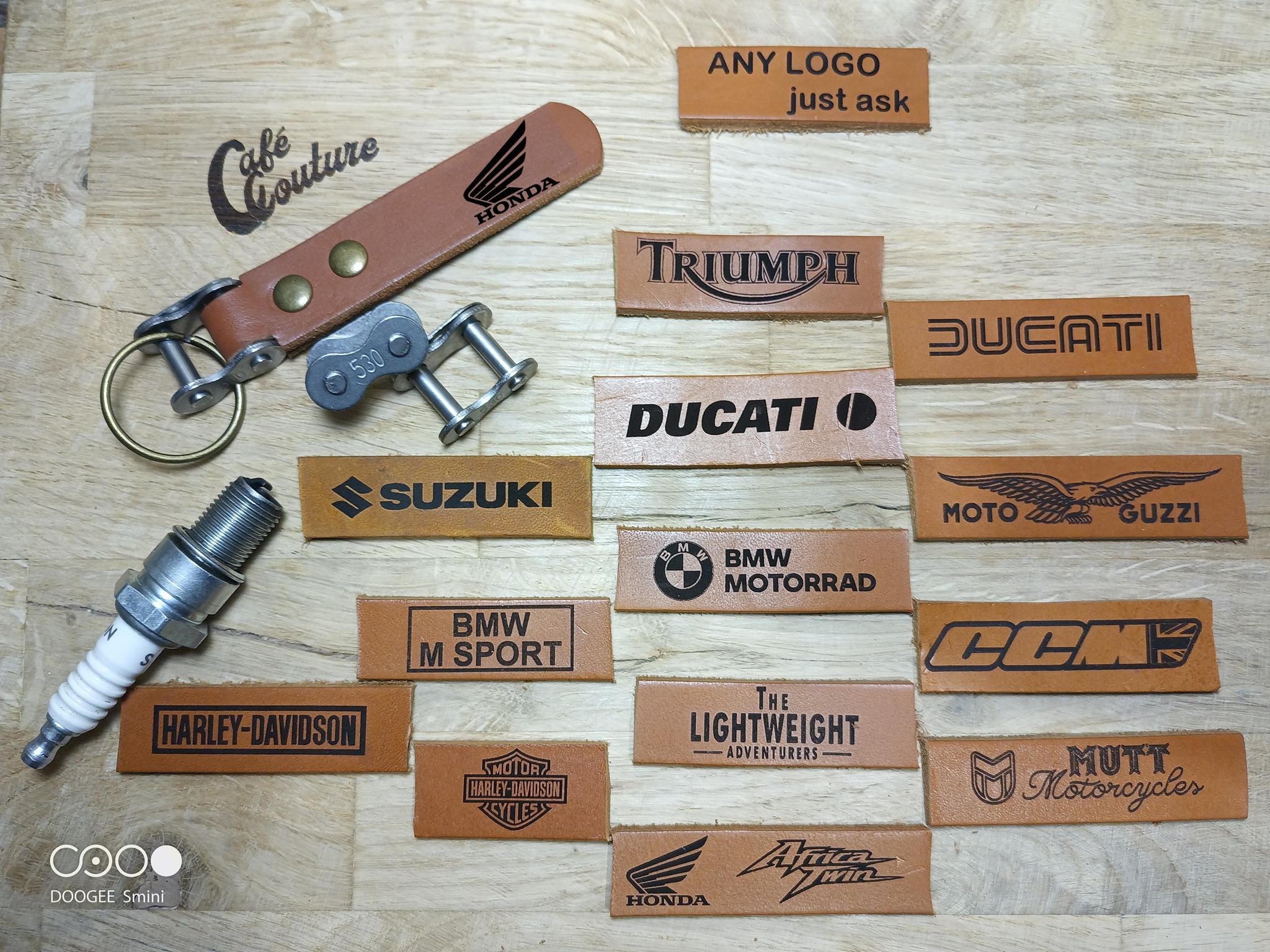 Handmade HONDA Leather Keyring – Motorcycle Cafe Racer Style