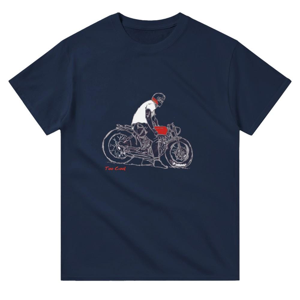 Cafe Racer Motorcycle T-Shirt – Heavyweight Cotton, Petrol Head Style