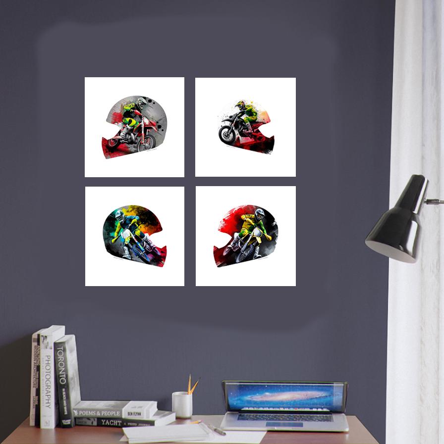 Motocross Rider Splash Art Poster - Unique Premium Print 4 - not framed