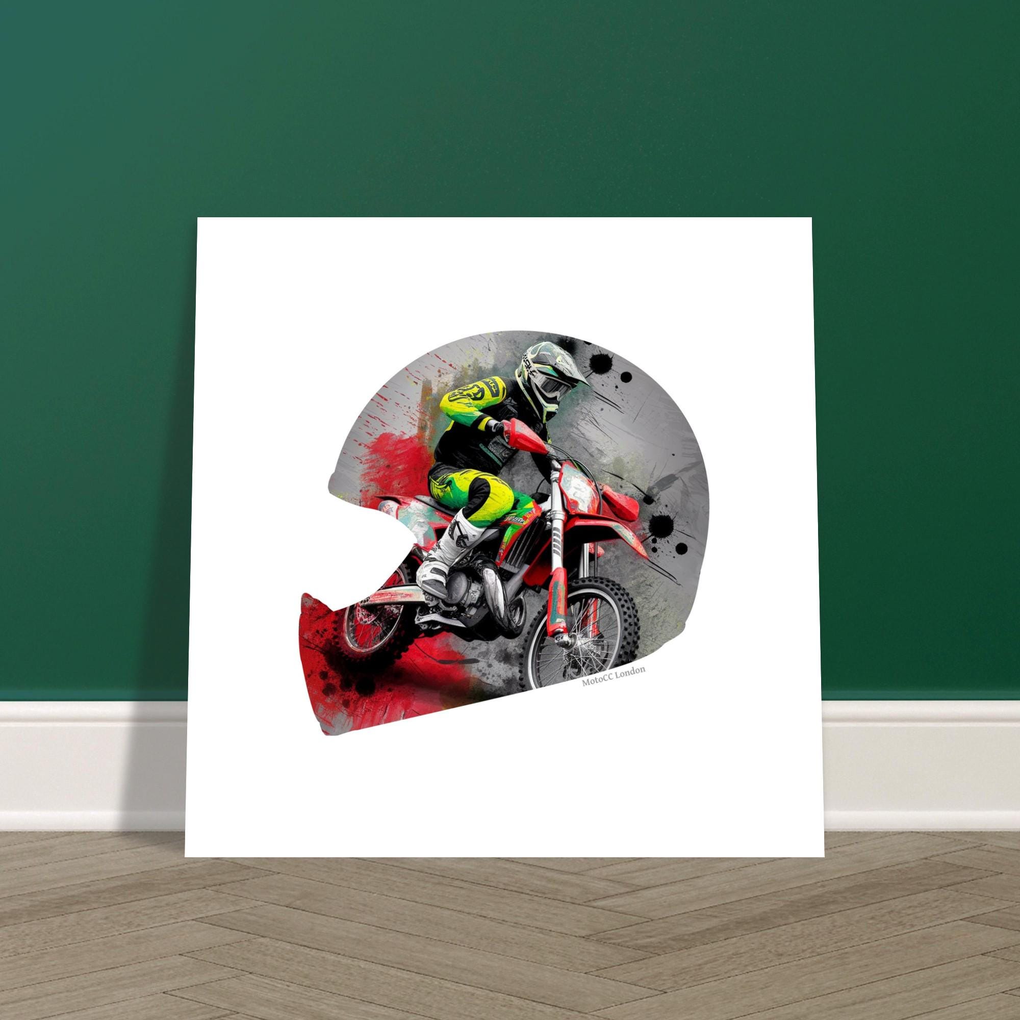 Motocross Rider Splash Art Poster - Unique Premium Print 3 - not framed