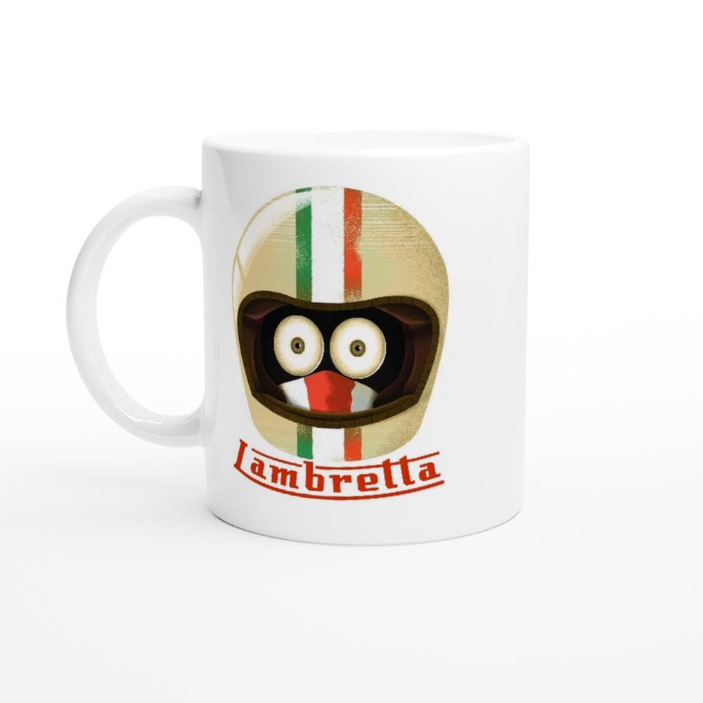 Wide eyed and loving it - Lambretta scooter  11oz Ceramic Mug - unique design