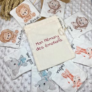 Mon premier jeu de Memory des émotions, jeu de mémoire en tissu pour bébé