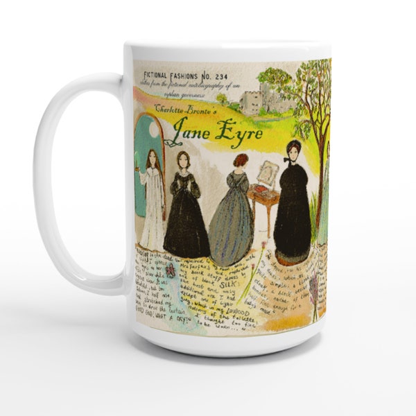 Jane Eyre in outfits mug