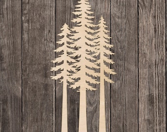 Tall Forest Trees – Intricate Woodland Style Wooden Cutouts for Wall Decor & Crafts | Unfinished Wood | Multiple Sizes