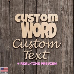 Custom Wood Name or Word Cutouts – Personalized Text in Premium Unfinished Plywood – Wedding Signs Last Name, Nursery Wall Decor & Backdrops