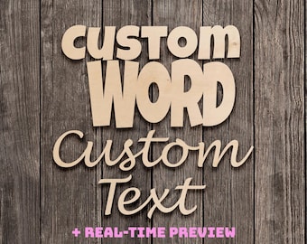 Recortes de madera personalizados con nombre o palabra – Texto personalizado en contrachapado premium sin terminar – Letreros de boda, apellidos, decoración de pared para habitación infantil y fondos