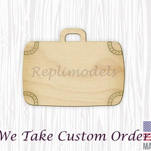 Suitcase Shape Custom Save the Date Personalized Wood Engraved Cutout Various Sizes for DIY (Unfinished Wood)