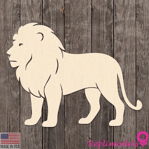 Lion Design Wall Art Decor Shape Cut Wood Cutout Various Sizes for DIY (Unfinished Wood ) |