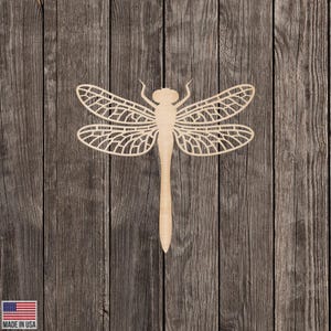 Dragonfly Dragon Fly (Optional Overlay) | Nature Insect Decor Wall Art Shape Wood Engraved Cutout Various Sizes for DIY (Unfinished Wood)