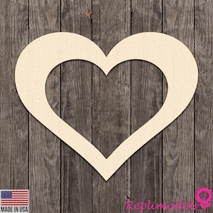 Heart Border Silhouette Frame | Valentine's Day | Wedding Wood Cutout Various Sizes for DIY (Unfinished Wood ) |