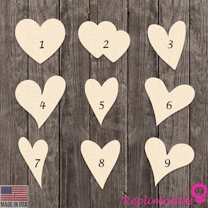 Schizzo a forma di cuore, amore, vari simboli, design, forma, taglio, legno inciso, ritaglio, varie dimensioni per fai da te (stencil in legno grezzo)