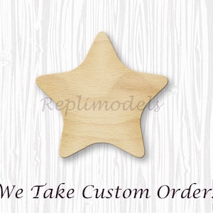 Edge Rounded Star Shape Wood Cutout Various Sizes for DIY (Unfinished Wood) |