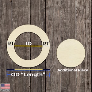 Custom Size O Ring Wood Cutout – Unfinished Donut Shape Circle Disc for DIY Wreaths, Wall Art, and Crafts |
