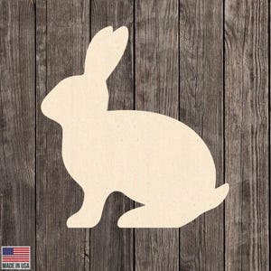 Bunny Rabbit Shape Wood Cutout Various Sizes for DIY (Unfinished Wood ) |