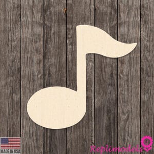 Music Note Symbol Wood Cutout Various Sizes for DIY (Unfinished Wood ) |