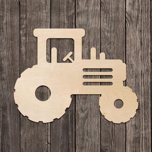 Tractor Shape Cutout Hole Wood Cutout Various Sizes for DIY (Unfinished Wood) |