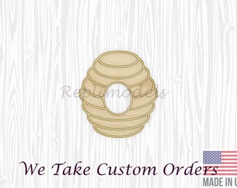 Bee Hive Beehive Shape Wood Cutout Various Sizes for DIY (Unfinished Wood) |