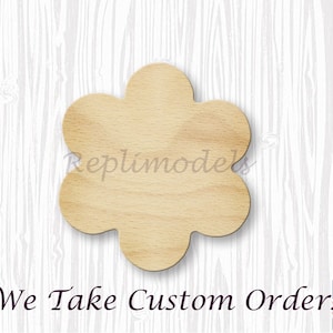 Flower Shape Wood Engraved Cutout Various Sizes for DIY (Unfinished Wood)