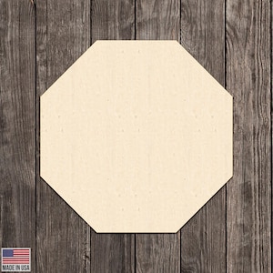 Stop Sign Octagon Shape Wood Cutout Various Sizes for DIY (Unfinished Wood) |
