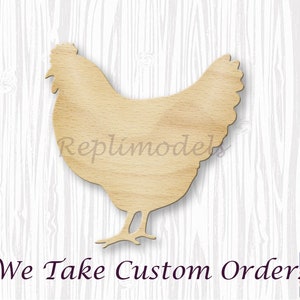 Chicken Hen Shape - Style B - Wood Cutout Various Sizes for DIY (Unfinished Wood) |
