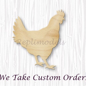 Chicken Rooster Shape - Style A - Wood Cutout Various Sizes for DIY (Unfinished Wood) |