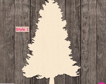 Pine Tree Various Shapes Wood Cutout Various Sizes for DIY (Unfinished Wood ) |