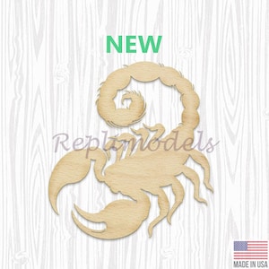 Scorpion Shape Wood Cutout Various Sizes for DIY (Unfinished Wood) |