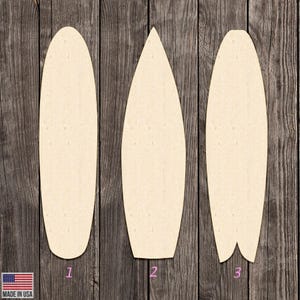 Surfboard Shape Blank Wood Cutout Various Sizes for DIY (Unfinished Wood) | Beach-Themed Craft Supply | Personalized Beach Sign