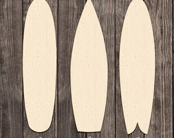 Surfboard Shape Blank Wood Cutout Various Sizes for DIY (Unfinished Wood) | Beach-Themed Craft Supply | Personalized Beach Sign