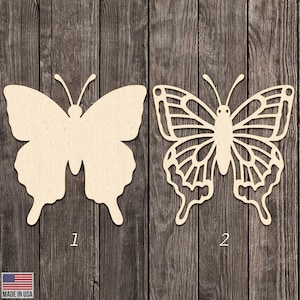 Swallowtail Butterfly Design Wooden Cutout Shape for Decor & Crafts – Insect Silhouette Blank DIY Engraving  (Various Sizes)