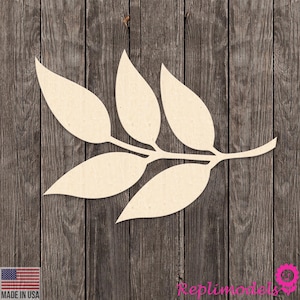 Leafy Branch Shape Embellishment Wood Cutout Various Sizes for DIY (Unfinished Wood ) |