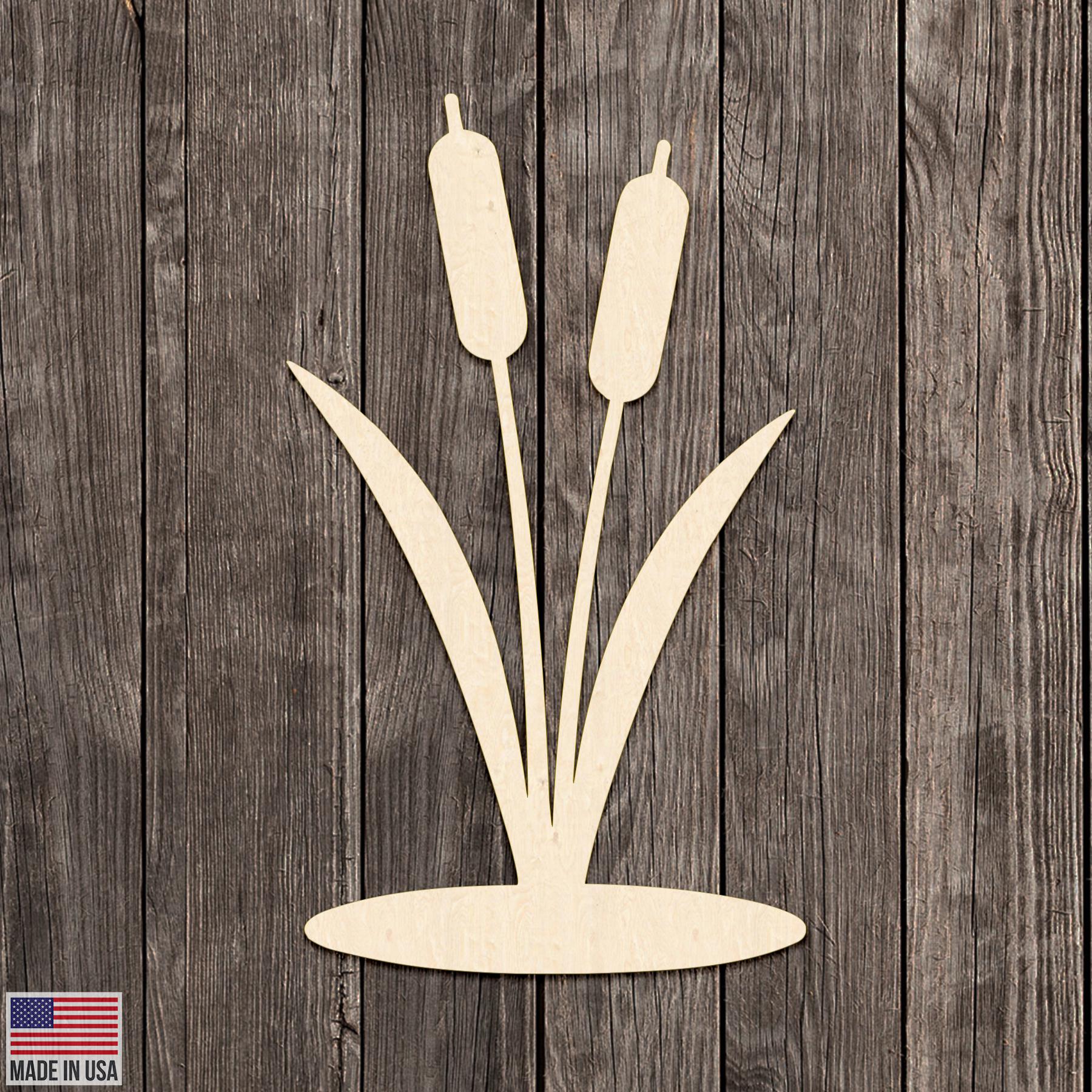 Cattail Pond Reeds – Intricate Wooden Cutout Blank for Crafts & Decor ...
