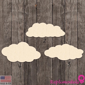 Cloud Element Design Shape Wall Decor Art Wood Cutout Various Sizes for DIY (Unfinished Natural Wood) |