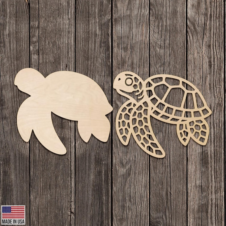 Ocean Turtle Side Profile (optional Overlay) | Decor Marine Life Wall ...