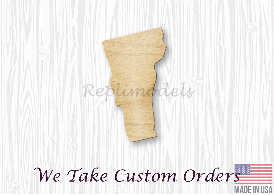 Vermont VT State Borders Territory Shape Wood Cutout Various - Etsy