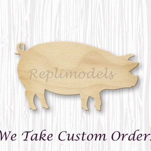 Pig Shape Wood Cutout Various Sizes for DIY (Unfinished Wood) |