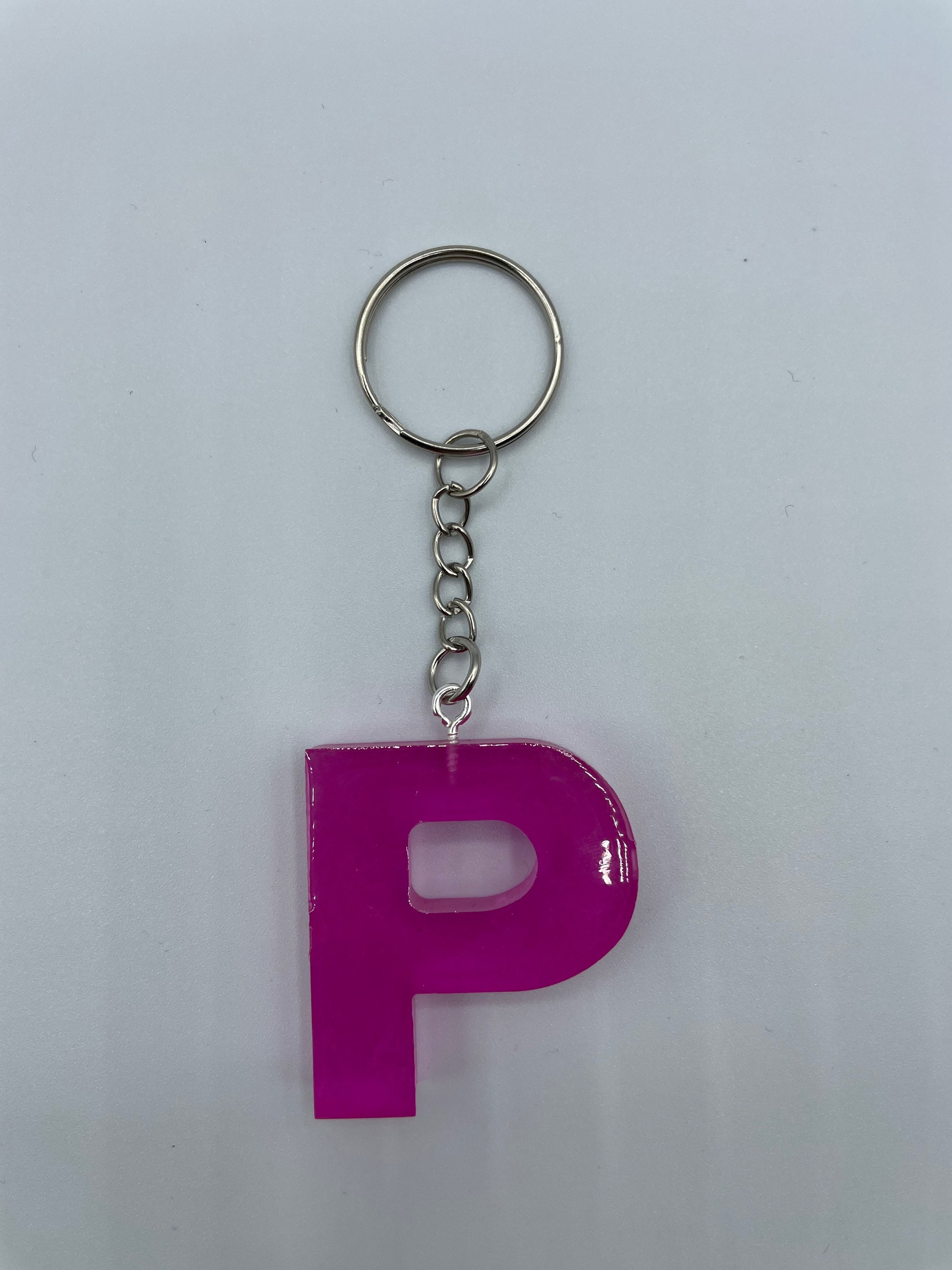 P Pink Key Ring Etsy