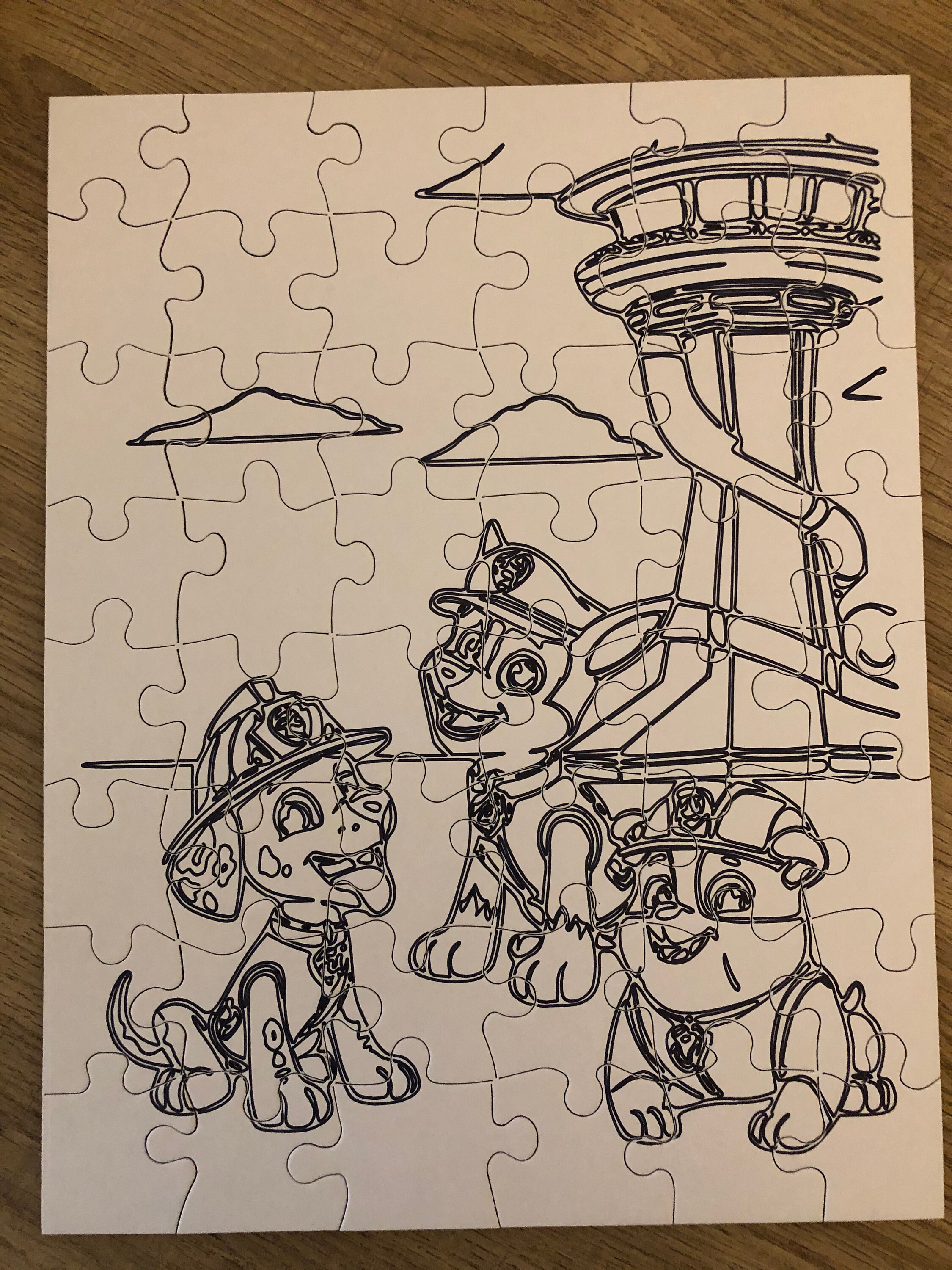 Paw Patrol Coloring Puzzle | Etsy