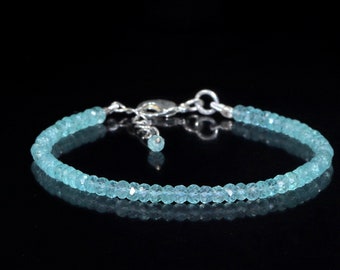 Apatite Bracelet- Beaded Bracelet-Gemstone Bracelet- Apatite Jewelry- Women Bracelet- Handmade Bracelet- Stacking Bracelet- Crystal Bracelet